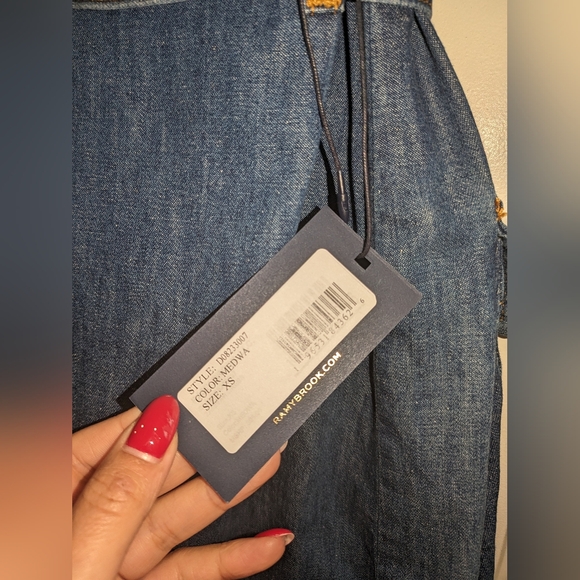 10. NWT RAMY BROOK ZANIYAH DENIM BELTED MINI DRESS - Picture 10 of 10
